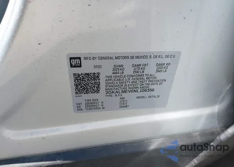 2022 GMC Terrain Fwd Sle из США, поврежденный, VIN 3GKALMEV0NL106356